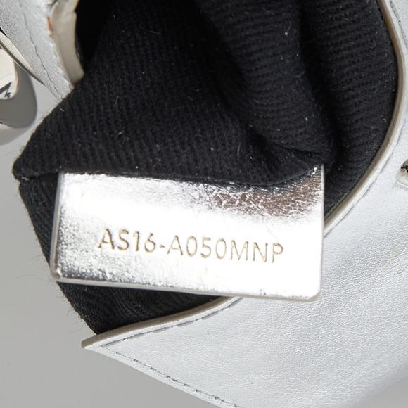 3.1 PHILLIP LIM Silver/Dark Blue Leather Mini Alix Flap Crossbody Bag - Picture 8 of 8